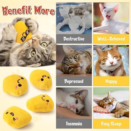 L1rabe Chicken Nugget Catnip Stuffed Toys for Cats- Gifts for Kitten Lovers - Image 4