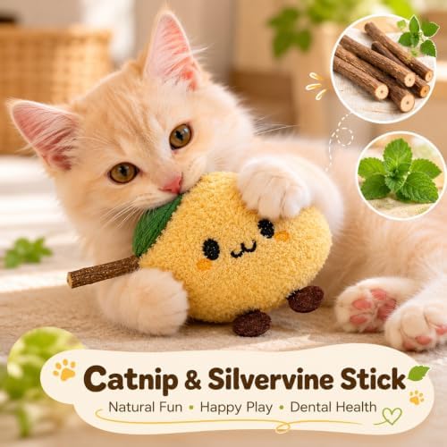 Durable and lnteractive Cat Teething Stick Toys: Chewing Stick, Grinding Teeth Rod, and chewable Cat Doll for Your Pet's Entertainment (Lemon Yellow) - Image 4