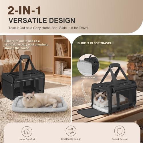 Soft Sided Cat Carrier for Anxious Pets with Privacy Roller Blinds - Image 3