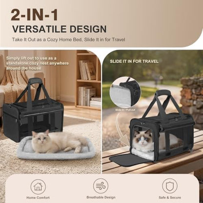 Soft Sided Cat Carrier for Anxious Pets with Privacy Roller Blinds - Image 3