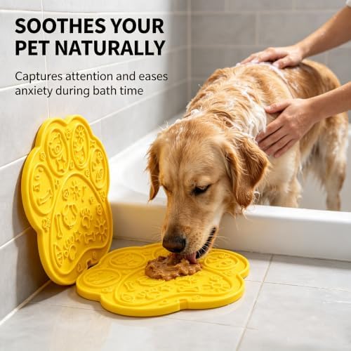 2Pcs Dog Lick Mat Paw Shape Suction Cups for Bathing Grooming Pets - Image 2