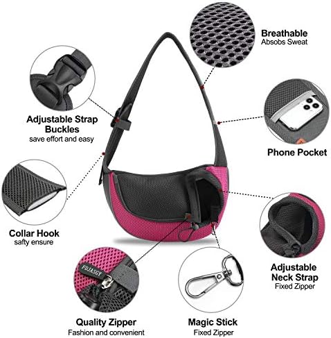 FDJASGY Pet Sling Carrier for Small Dogs Cats,Breathable Mesh Travelling Hand Free Puppy Backpack with Pouch and Adjustable Strap Carrier - Image 3