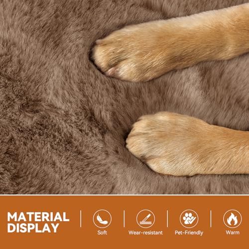 Zerbuger Dog Stairs with Storage Khaki Furry Lids 3 Steps Dog Ramp no Condo - Image 7