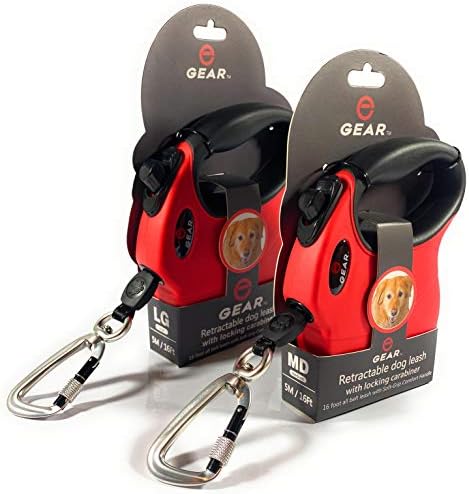 Enthusiast Gear Retractable Dog Leash for Large and Medium Dogs with Locking Carabiner | Heavy Duty 16 ft Strong Reflective Polyester Webbing, 1-Button Break & Lock, Anti-Slip Handle, Tangle Free - Image 2
