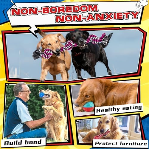 Zeaxuie 12-Pack Dog Toys for Aggressive Chewers,Dog Toys for Large Dogs - Image 5