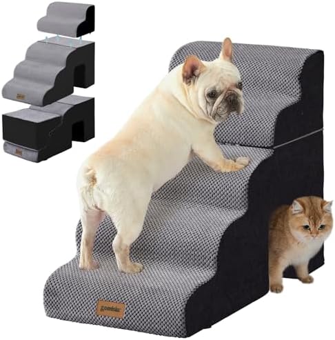 ZOMISIA Dog Ramp for Large Dogs with Tunnel, 24" H 5 Steps for High Bed by Zomisia