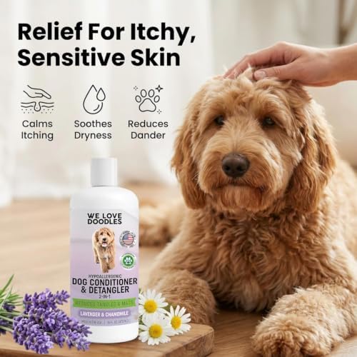 2-in-1 Dog Conditioner & Detangler, for Doodles & Poodles, Lavender, 16OZ - Image 4
