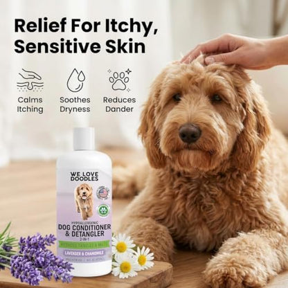 2-in-1 Dog Conditioner & Detangler, for Doodles & Poodles, Lavender, 16OZ - Image 4