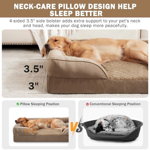 INVENHO Orthopedic Medium Dog Beds for Medium Dogs, Waterproof, Egg-Crate Foam Dog Couch Bed with Washable Removable Cover, Waterproof Lining and Nonskid Bottom - Image 5
