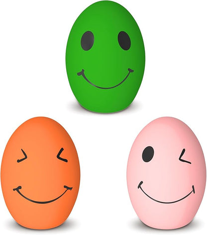 Dog Toys, Squeaky Latex Rubber Bouncy Balls, Squeaky Egg Dog Toys Balls, 3 Pack Interactive Squeak Dog Toy Set for Medium Large Breeds Dogs (3 Pack-B, Medium)