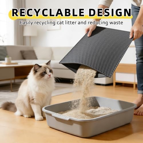 Cat Litter Mat, 15"X24", Waterproof, Easy to Clean (Black-1Pack) - Image 5
