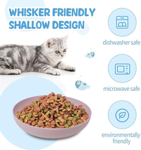 [8 Pack] Cat Dishes Whisker Friendly, Shallow Wide Pet Food and Water Bowl, Durable Wheat Straw Cat Bowls for Indoor Outdoor Cats - Image 5