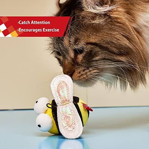 Gigwi Chirpy Bee Sound Toy for Cats, Interactive Squeaking Cat Toys Melody Chaser Play and Squeak Kitten Toy for Boredom - Image 6