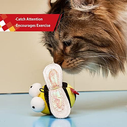 Gigwi Chirpy Bee Sound Toy for Cats, Interactive Squeaking Cat Toys Melody Chaser Play and Squeak Kitten Toy for Boredom - Image 6