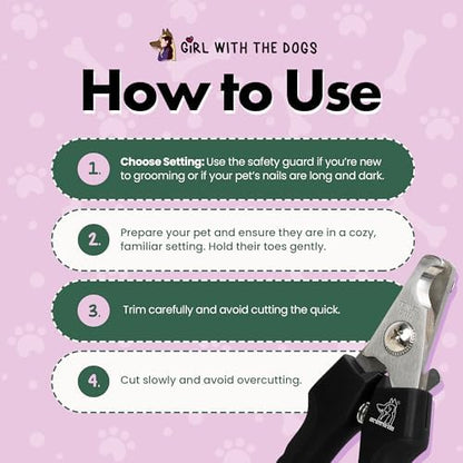 Girl With The Dogs Pet Nail Clippers for Dogs & Cats with Safety Guard - Image 7