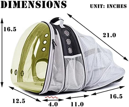Dual Expandable Polarized Cat Backpack Carrier, Fit up to 20 lbs, Expandable Front & Back Space Capsule Polarized Bubble Pet Carrier for Large Cat and Small Dog, Pet Carrying Hiking Traveling Backpack - Image 2