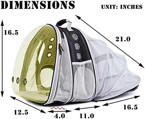 Dual Expandable Polarized Cat Backpack Carrier, Fit up to 20 lbs, Expandable Front & Back Space Capsule Polarized Bubble Pet Carrier for Large Cat and Small Dog, Pet Carrying Hiking Traveling Backpack - Image 2
