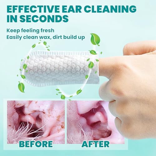 MEDUWEDU Ear Cleaner Finger Wipes 120 Counts, Dog Ear Cleaner, Grooming Kit Care for Dogs and Cats, Soft & Easy Otic Cleaning Pads, Remove Wax, Dirt & Stop Smelly, Itchy, Non-Irritating, Unscented - Image 4