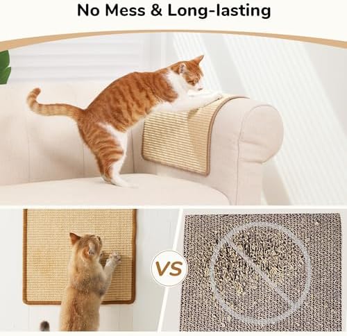 FUKUMARU 2 Packs Cat Scratching Mat, 19.6 x 11.8 Inch Cat Scratcher Pad - Image 5