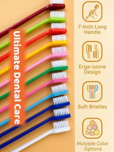 20Pack Double Headed Pet Toothbrush for Dogs & Cats - 10 Colors x 2 Pack Long Handle Dog Cat Dental Brushes with Soft Bristles - Bulk Value Pack for Multi-Pet Homes and Travel - Image 6