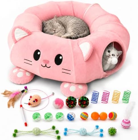 Cat Tunnel Bed with 21 Interactive Toys by lehorra
