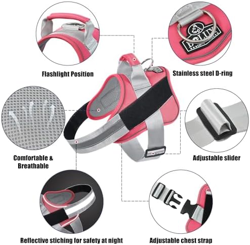 Dog Harness, No-Pull Reflective Dog Vest, Breathable Adjustable Pet Harness with Handle for Outdoor Walking - No More Pulling, Tugging or Choking - Image 2