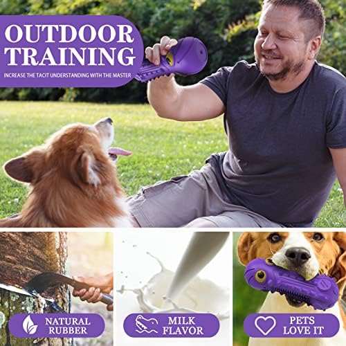 ZIKATON Dog Squeaky Toys for Aggressive Chewers, Durable Chew Toys for Large Medium Breed Dog, Dog Toys, Tough Durable Dogs Toys with Natural Rubber - Image 2