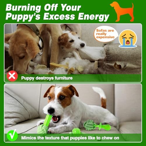 Puppy Toys 5 Pack for High Energy Puppies,Puppy Teething Toys Rubber and Rope,Durable Dog Chew Toys for Aggressive Chewers,Tug of War Dog Toys,Puppy Chew Toys for Teething - Image 4