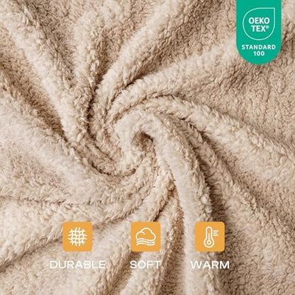 3 Pack 3 Calming Blankets Fluffy Premium Fleece Pet Blanket Soft Sherpa Throw for Dog Puppy Cat Beige Small (23" x16'') - Image 2