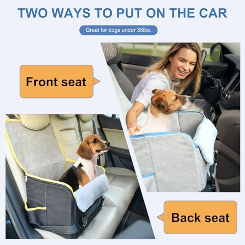 Jespet Briefcase Shape Dog Car Seat, Portable Car Travel Bed - Image 6