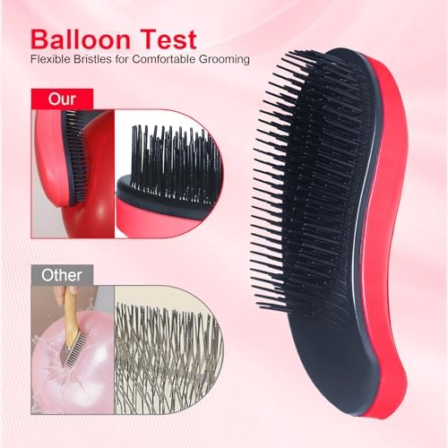 Small Dog Brush, Skin-friendly Soft Bristles (Rose Red) - Image 3