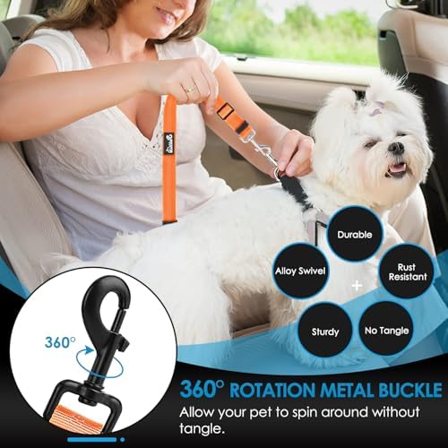 Lukovee Dog Seat Belt, 2 Pack, 3-in-1 Headrest & Seatbelt Clip & Latch - Image 6