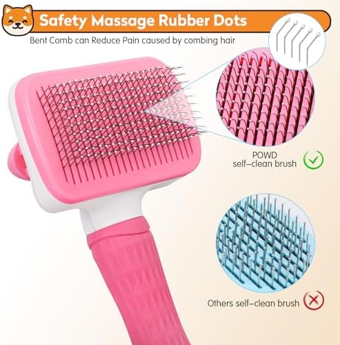 Dog & Cat Brush, Self Cleaning Slicker Brush for Pets Shedding - Image 4
