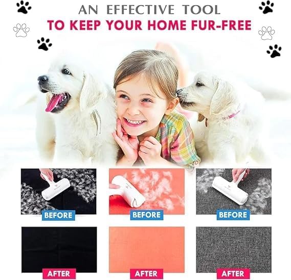 Reusable Pet Hair Remover Roller for Dog Hair and Cat Hair – Self-Cleaning Lint Roller for Furniture, Couch, Carpet, Clothing, Bedding and Car Seats – Reusable, Durable, Portable Fur Removal Tool - Image 3