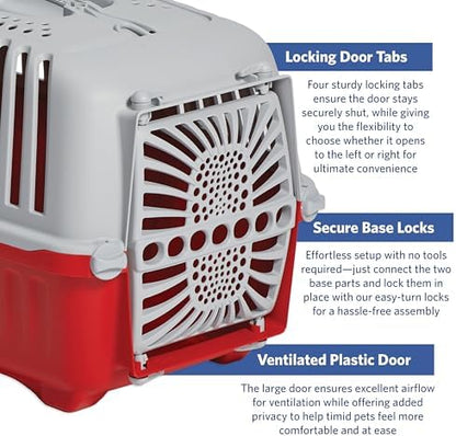 Midwest Homes Spree Travel Carrier, Small, Red - Dog & Cat Crate - Image 4