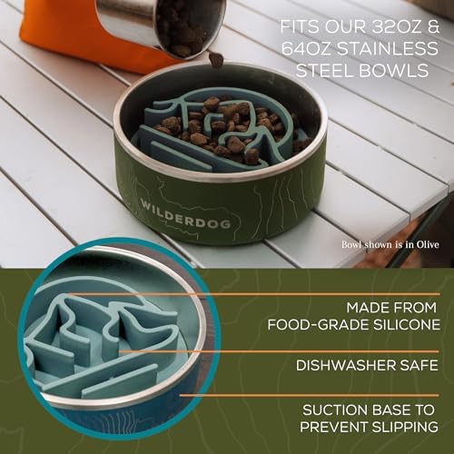 Wilderdog Slow Feeder Bowl – Non-Slip Dish for Fast-Eating Dogs – Promotes Healthy Digestion & Mealtime Enrichment – Adventure-Ready & Top Rack Dishwasher Safe - Fits Bowls with a 7+ Inch Diameter - Image 7