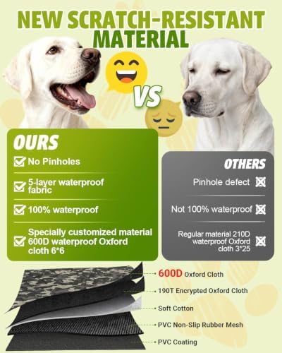 Dog Car Seat Cover, 600D Heavy Dute Car Seat Cover for Dogs Pets, 100% Waterproof Anti-Scratch Nonslip Dog Hammock for Cars, Seat Covers Protector with SeatBelt for Sedan SUV Truck Standard Camo - Image 3