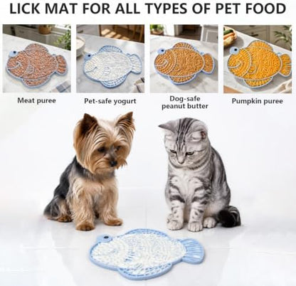 Cat Slow Feeder Fish Lick Mat with Suction Cup for Anxiety Relief - Image 5