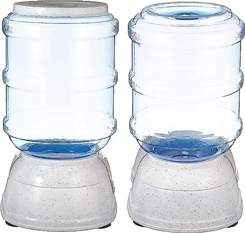 Amazon Basics Automatic Pet Water Dispenser and Gravity Food Feeder Set for Cat and Dog, Easy to Clean, 152fl.oz food feeder, 135.3fl.oz water dispenser, Small, Pack of 2 - Image 5