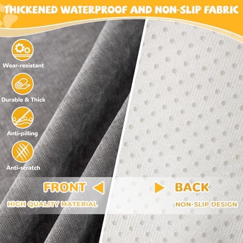 Waterproof Non-Slip Couch Cover for Pets & Dogs, Gray 79" x 134" - Image 4