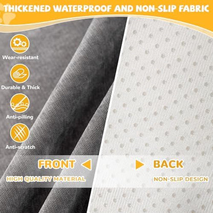 Waterproof Non-Slip Couch Cover for Pets & Dogs, Gray 79" x 134" - Image 4