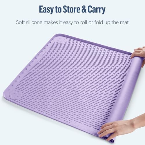 Pee Pad Holder for Dogs 50''x35'' Silicone Puppy Pee Pad Tray, Purple - Image 6