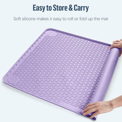 Pee Pad Holder for Dogs 34''x22'' Silicone Puppy Pee Pad Tray, Purple - Image 6