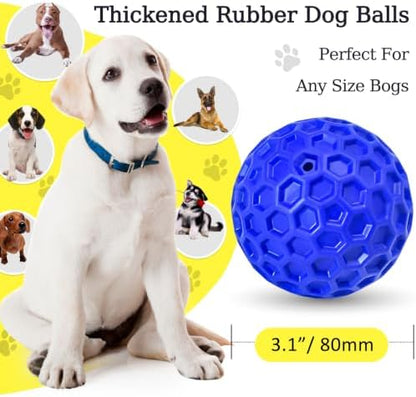 Indestructible Squeaky Dog Ball for Aggressive Chewers, Rubber Interactive Dog Toy for Teething, Relieving Anxiety. Chew Toy for Large, Medium Breeds, Outdoor & Indoor Ball. - Image 2
