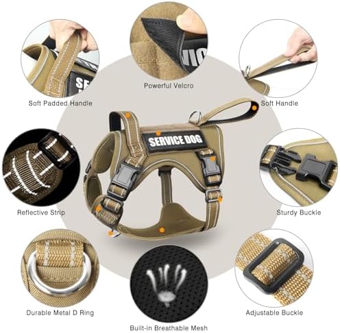WINSEE Tactical Dog Harness, No Pull Dog Harness for Medium Large Dogs with Handle & Molle, Military Service Dog Vest Harness in Training Pet Harness for Small Dogs - Image 4
