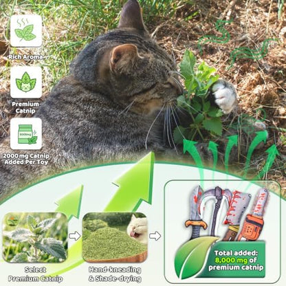 4PCS Catnip Cat Kicker Toys [8000mg Premium Catnip] 7.87 Inches - Image 3