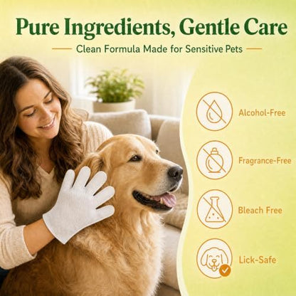 ZeaCotio Pet Wipes for Dogs and Cats, Gentle Grooming Wipes for Paws, Butt, Face and Coat, Deodorizing Dog Wipes for Daily Cleaning, Unscented Cat Wipes for Sensitive Skin - Image 3