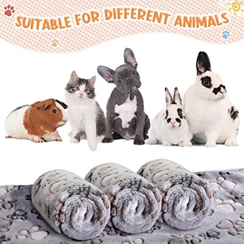 Tatuo 4 Pack Fleece Dog Blanket for Pet,Gray,41 x 30 Inch,Paw - Image 4
