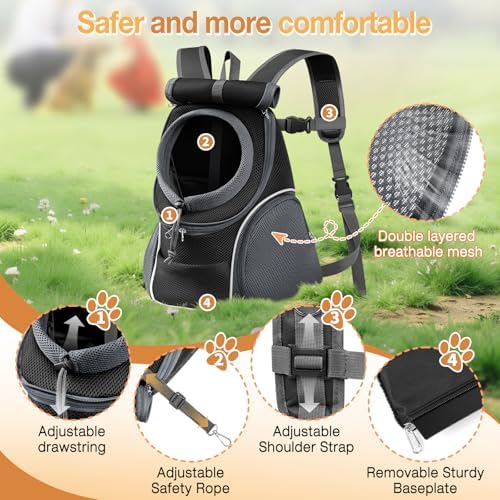 YUDODO Dog Front Carrier Backpack, Top & Side Windows Dog Backpack - Image 4
