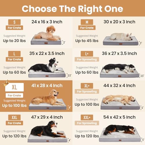 OhGeni Orthopedic Waterproof Large Dog Bed, Memory Foam, 41 inch(Gray) - Image 6